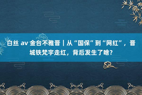 白丝 av 金台不雅晋｜从“国保”到“网红”，晋城铁梵宇走红，背后发生了啥？